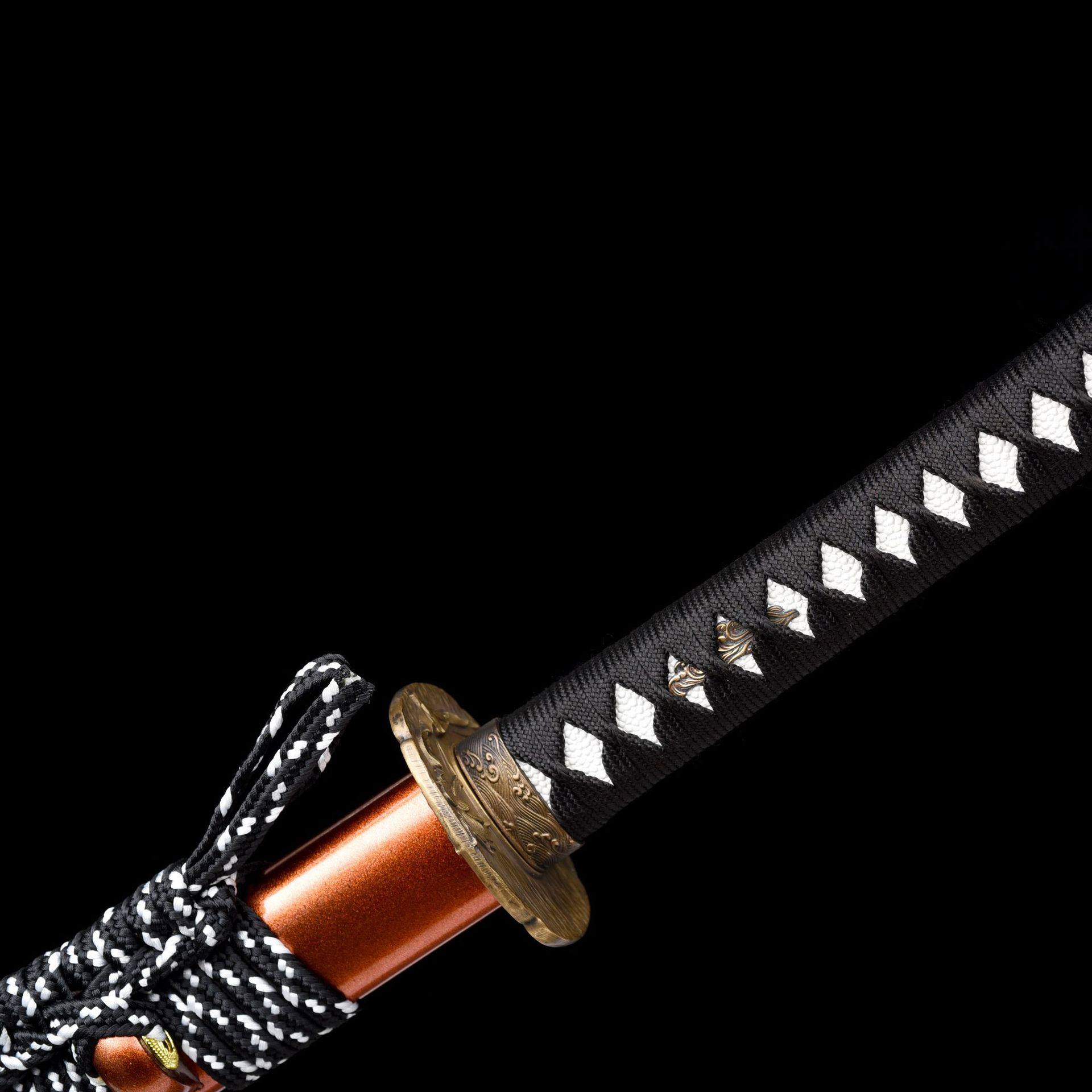 龙泉市刀剑一体花纹钢烤蓝日式指挥打刀Katana手工锻打宝剑未开刃,淘宝优惠券,粉丝福利购,淘宝优惠卷