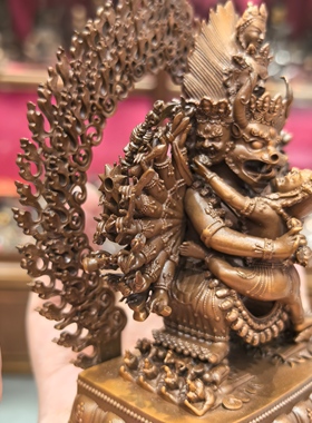 大威德金刚/大威德/独勇大威德/独雄/12cm 紫铜佛像梵天造像摆件