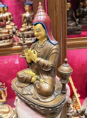 阿底峡/觉沃杰/阿底峡尊者/阿迪嘎/23cm紫铜佛像梵天佛堂供奉摆件