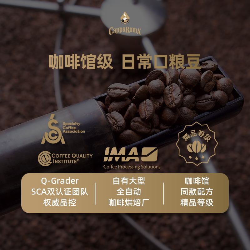 CappaRomA南意假期咖啡豆咖啡馆级黑咖啡浓郁饱满意式经典咖啡豆
