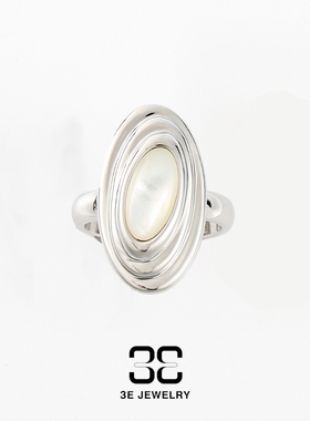 3E JEWELRY 涟漪开口单石戒指气质通勤艺术感日常百搭