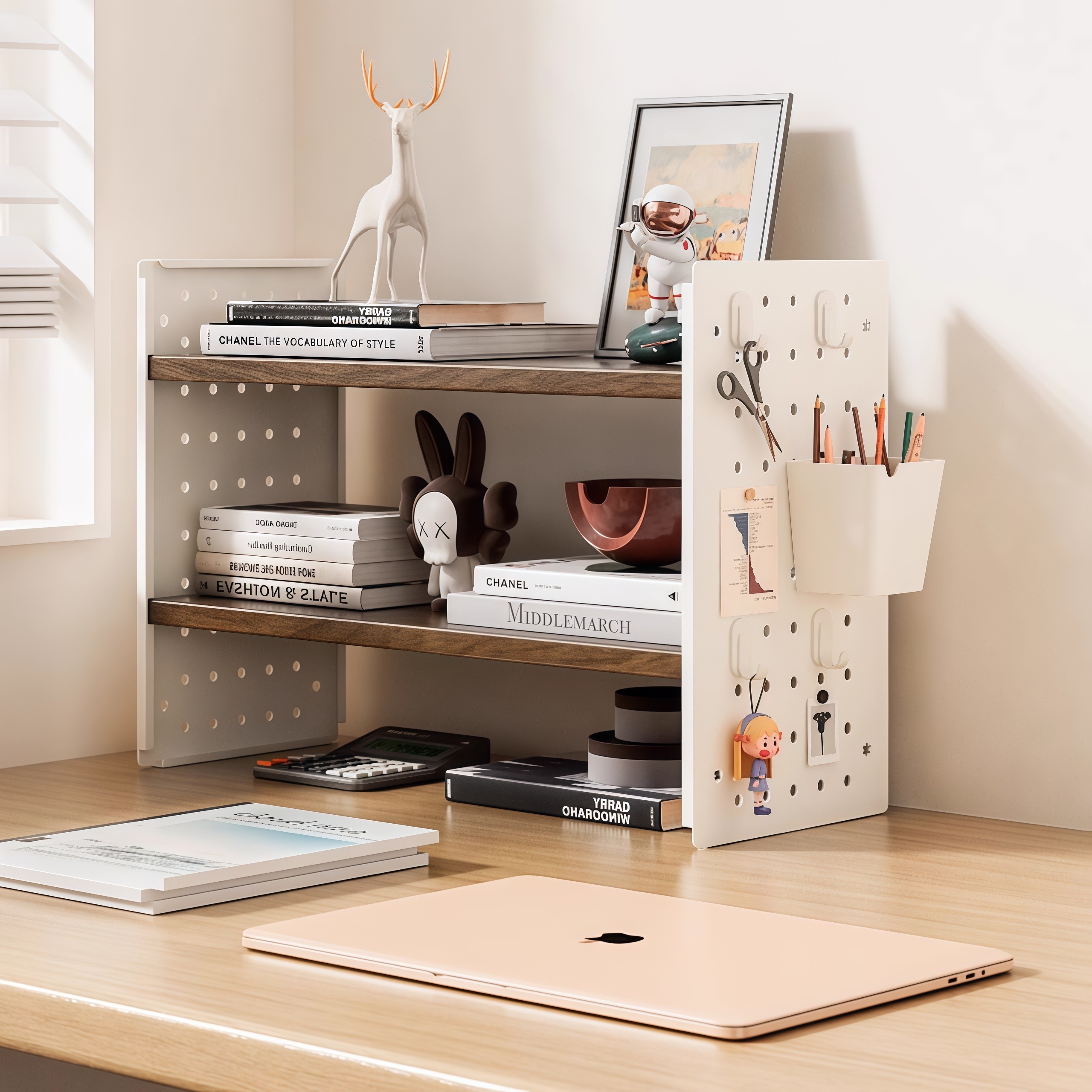 卧室桌面置物架洞洞板书桌收纳架学生宿舍免打孔多层铁艺整理架子,淘宝优惠券,粉丝福利购,淘宝优惠卷