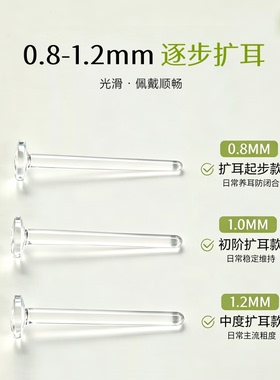 隐形玻璃耳钉扩耳洞防堵闭合学生
