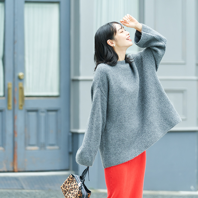 coca日本毛衣女慵懒显瘦正肩厚款