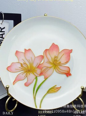 掐丝珐琅画diy手工材料包景泰蓝非遗工艺品国风骨瓷盘子摆件礼物