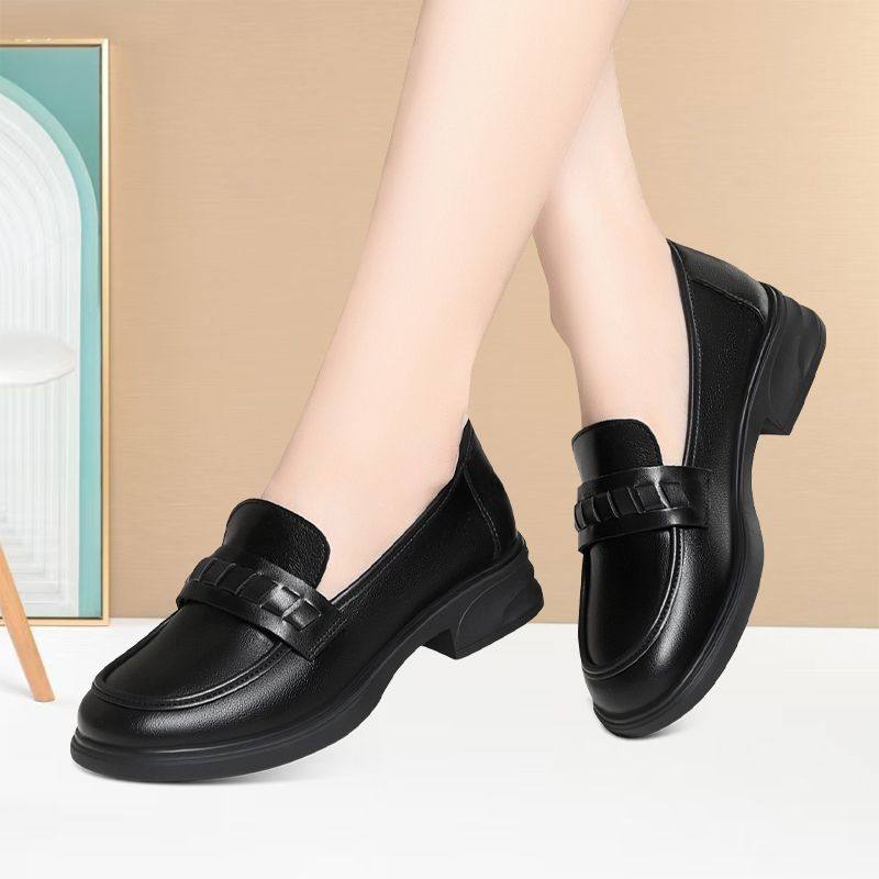 轻便舒适耐磨深口单鞋通勤粗跟女乐福鞋防滑工作鞋软底小皮鞋女鞋,淘宝优惠券,粉丝福利购,淘宝优惠卷