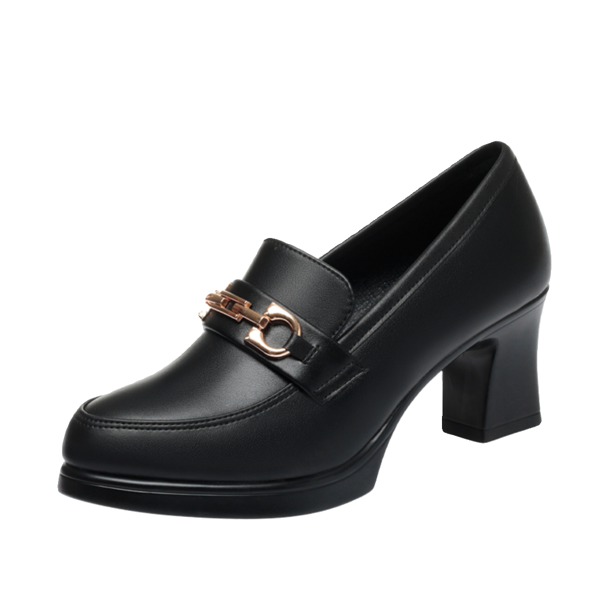 不累脚高跟鞋真皮乐福鞋防水台女鞋旗袍走秀鞋深口单鞋粗跟皮鞋女,淘宝优惠券,粉丝福利购,淘宝优惠卷