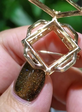 原神璃月神之眼转首饰向12×12公主方可替换s925银吊坠胸针两用金