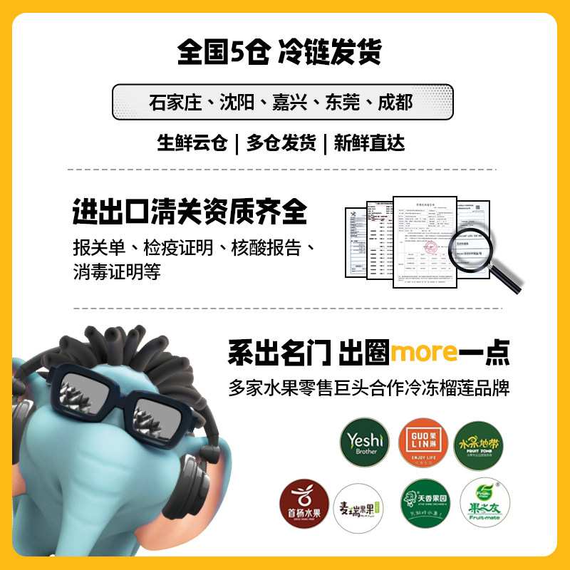 自然树熟泰国金枕头烤榴莲疯克大象 疯克大象榴莲