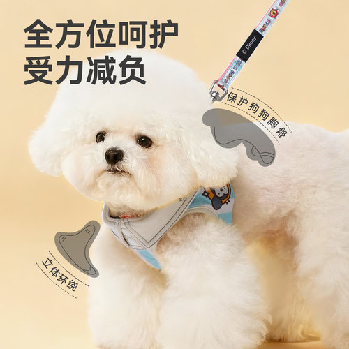 迪士尼狗狗胸背带米奇背心式小型比熊外出遛狗绳可调节宠物牵引绳 - 图2