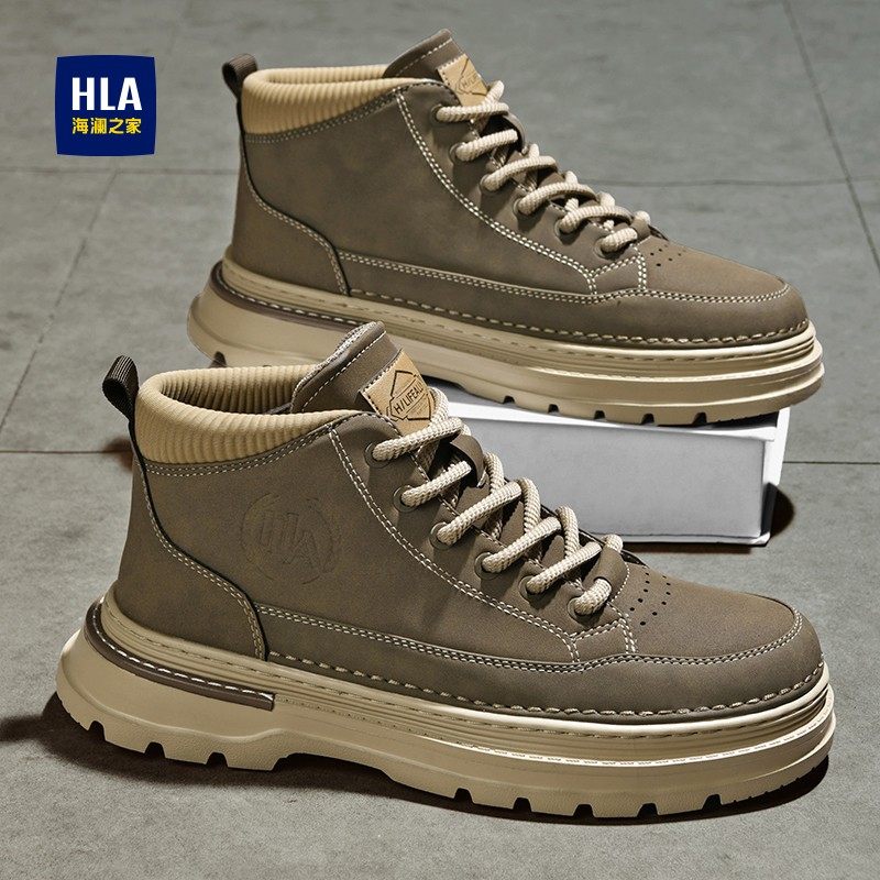 海澜之家男鞋秋冬季加绒棉鞋真皮鞋子男高帮雪地靴休闲保暖马丁靴,淘宝优惠券,粉丝福利购,淘宝优惠卷