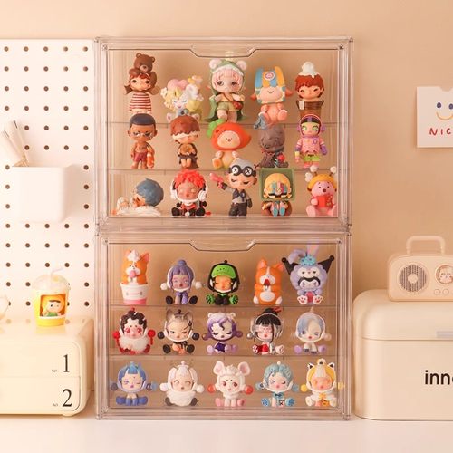 盲盒收纳展示架手办展示柜泡泡玛特摆件亚克力透明展示盒星星人 - 图0
