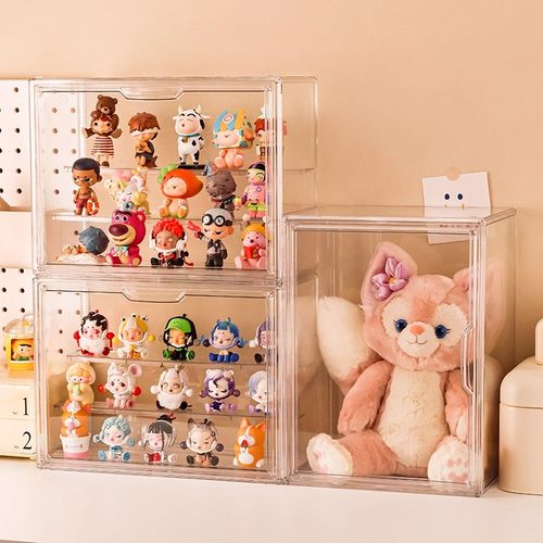 盲盒收纳展示架手办展示柜泡泡玛特摆件亚克力透明展示盒星星人 - 图1
