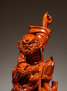 跨境花梨木雕达摩祖师佛摆件创意工艺品家居客厅茶室禅意装饰