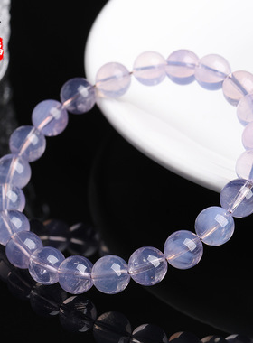 跨境蓓蓓福  天然冰种紫玉晶圆珠手链 紫色冰种紫晶玉水晶手串