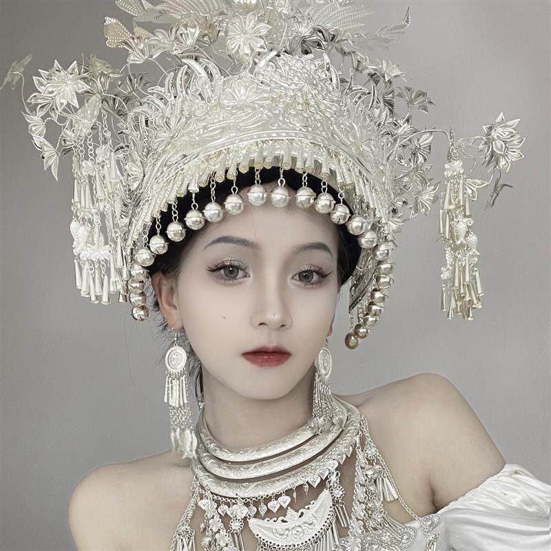 【24小时发货】出租少数民族苗族银饰帽子贵州广西云南苗族特色帽,淘宝优惠券,粉丝福利购,淘宝优惠卷