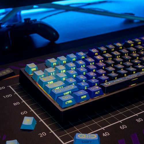 PIIFOX星月祭司dota2米拉娜透光PBT侧刻键帽热升华130键OEM键帽 - 图1