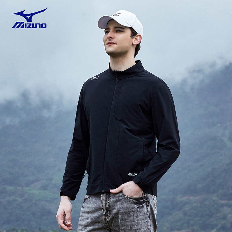 Mizuno/美津浓春季新款男士户外休闲夹克防风立领弹力纯色外套男,淘宝优惠券,粉丝福利购,淘宝优惠卷