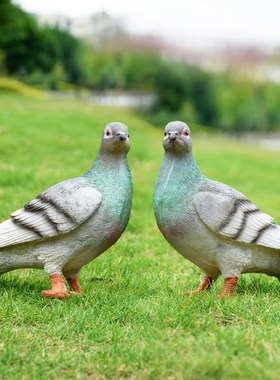 户外园林小品雕塑鸽子仿真动物花园摆件树脂工艺品别墅庭院装饰品