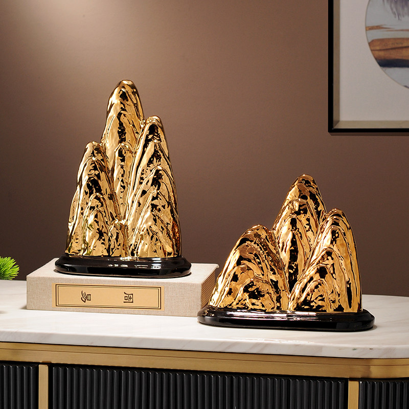 精选新中式金山银山摆件招财客厅玄关隔断酒柜电视柜办公室工艺礼,淘宝优惠券,粉丝福利购,淘宝优惠卷