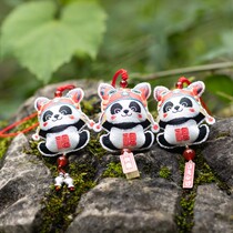 Xiangxi eighteen dongle Miao special embroidery small ornament Fuxi Panda baby ethnic wind cute and beautiful mobile phone hanging