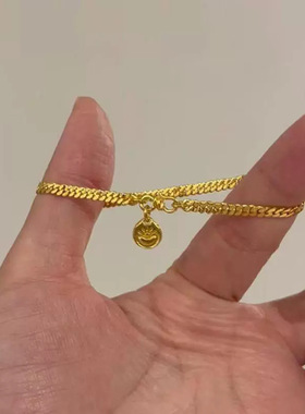 新款元宝古巴手链简约高级感金色