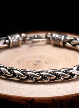 复古龙骨编织朋克男士手链简约大