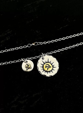 新款锤子镰刀项链硬币圆牌潮风复