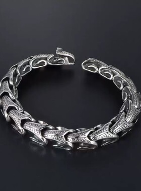 新款嘻哈个性复古龙骨手链正反链