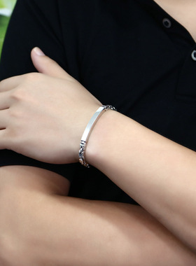 新品光面平安纹手链男女款小众设