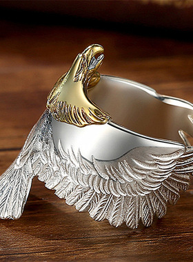 新款高桥吾郎菊地健老鹰羽毛戒指