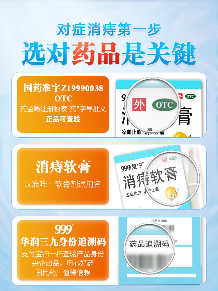 999治消肉球正品便血肛裂消痔软膏 999肠胃用药