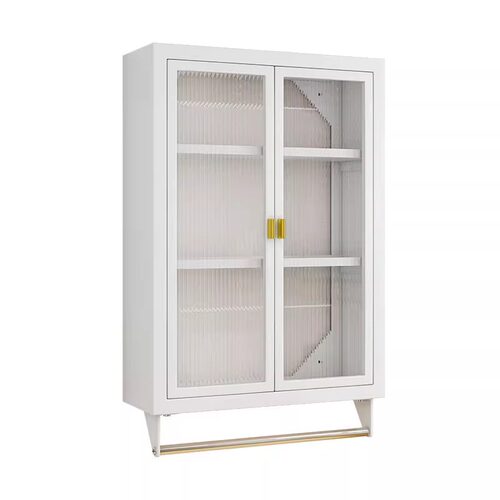 卫生间收纳柜免打孔墙上防水储物柜子浴室小壁柜化妆品壁挂置物架 - 图0