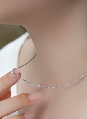 银河素链闪片链项链锁骨链