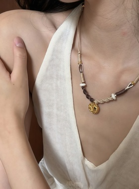 复古手工编织叠戴项链