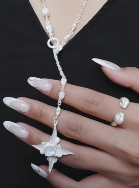 镶嵌人工水晶骷髅链项坠