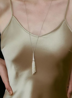 轻奢小众珍珠长款毛衣链