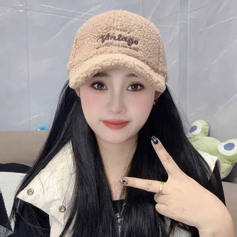 帽子女2025新款爆款洋气棒球帽大头围显脸小帽子女秋冬毛绒鸭舌帽,淘宝优惠券,粉丝福利购,淘宝优惠卷