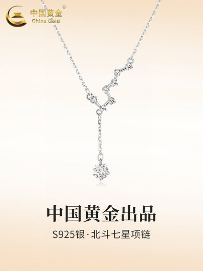 China gold polaris 925 sterling silver necklace girls light luxury niche christmas sweater chain niche birthday gift