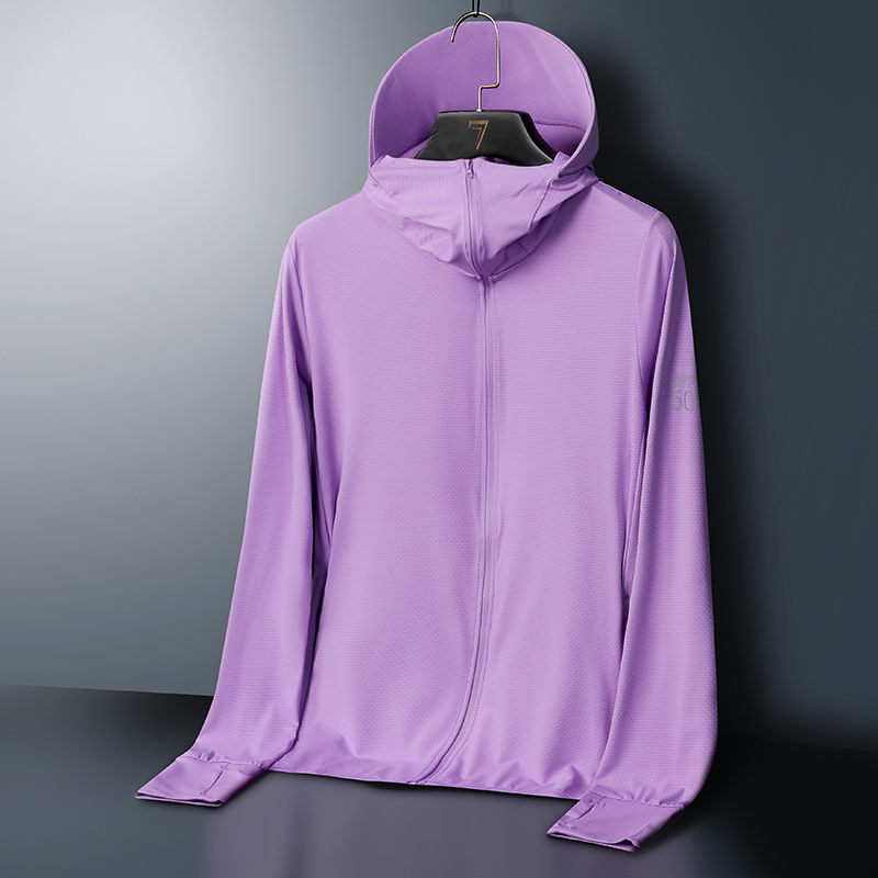 男女情侣款带帽防晒衣透气轻薄款户外防晒衫