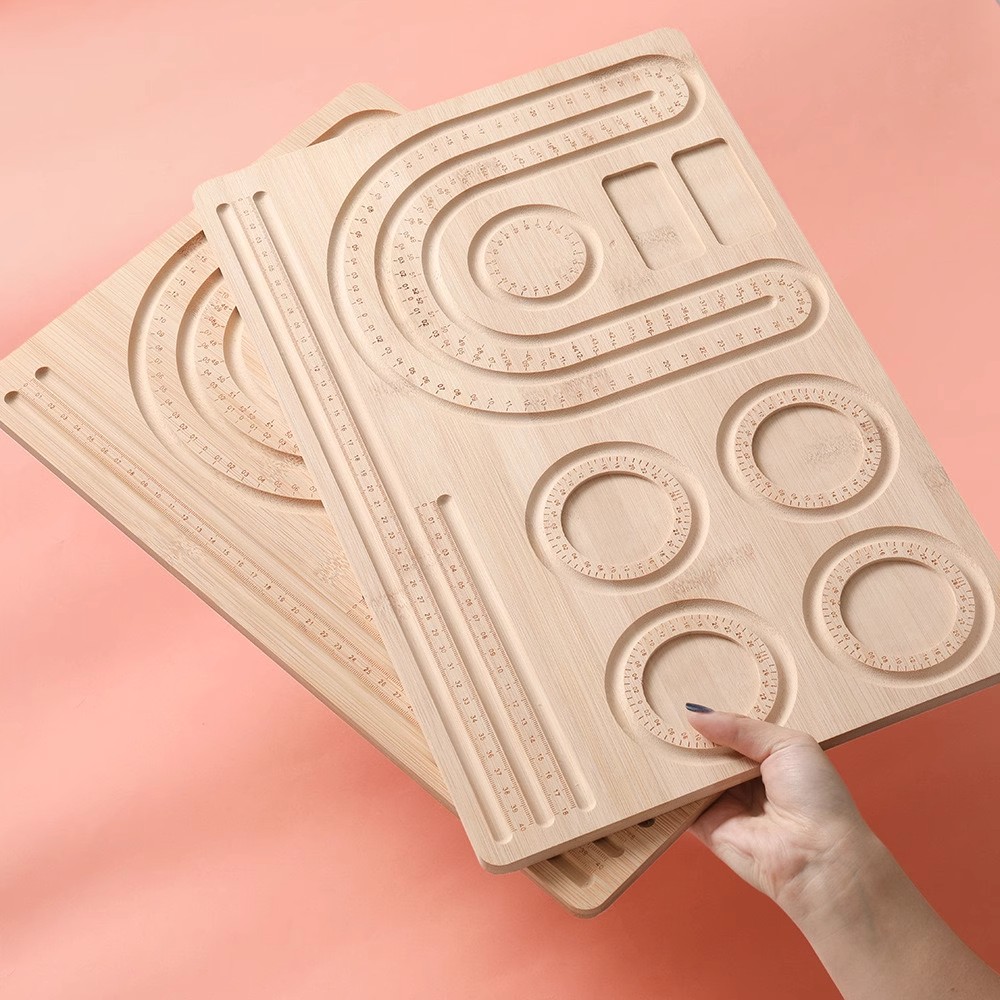 手工串珠设计盘DIY手链串珠盘手串项链首饰穿珠工具竹木展示托盘 - 图0