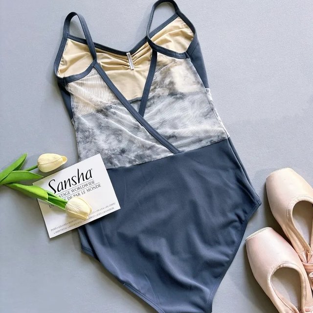 Sansha halter dance costume ballet jumpsuit mesh