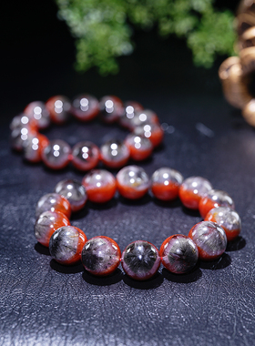 天眼极光23种矿物质水晶单圈手串