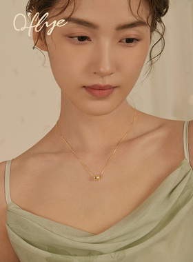 oflye轻奢爆闪小蛮腰项链女高级感S925纯银锁骨链气质金色颈链潮