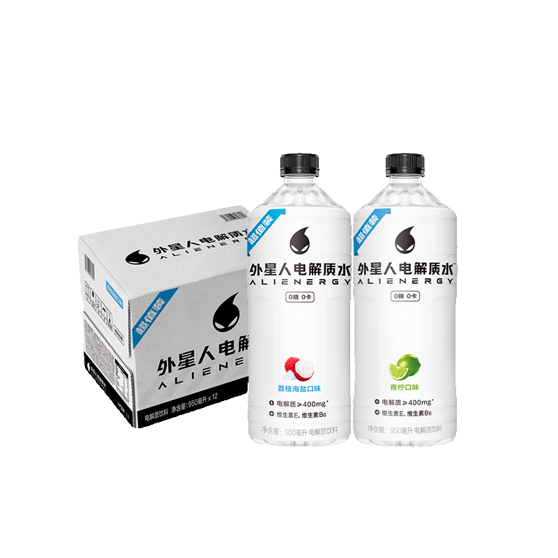 外星人电解质水950ml*12瓶青柠荔枝海盐味0糖运动补水维生素饮料,淘宝优惠券,粉丝福利购,淘宝优惠卷