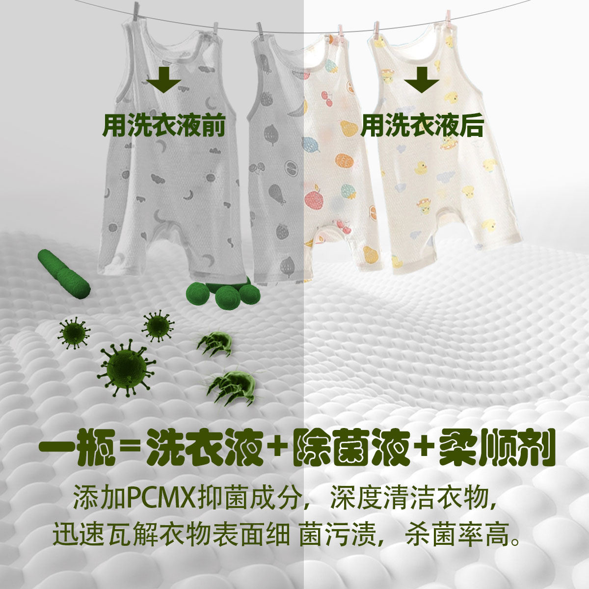 植物海洋洗衣液婴儿童进口抑菌柔顺香水官方正品旗舰店