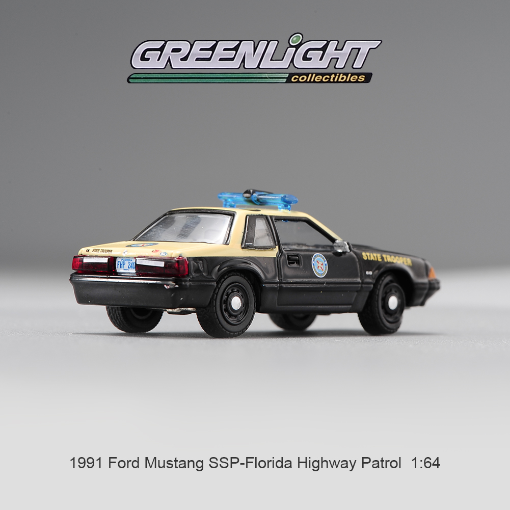 绿光 1:64 Greenlight 1991 福特野马 佛罗里达高速公路巡警车模 - 图1