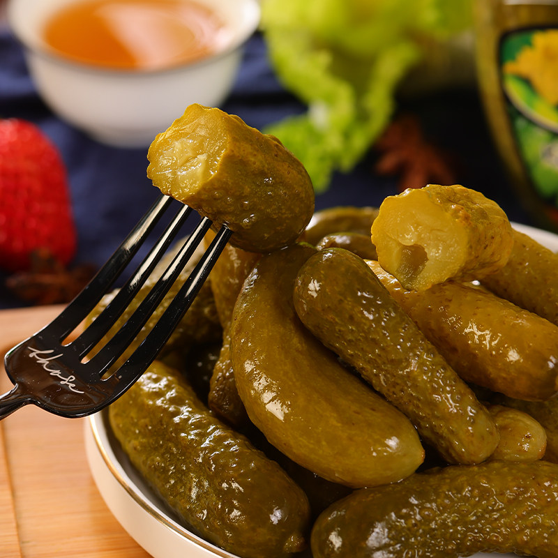 俄式酸黄瓜俄罗斯风味泡菜小黄瓜进口罐头500g即食下饭菜汉堡包邮