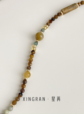 原创金虎眼松石天然石手链女复古