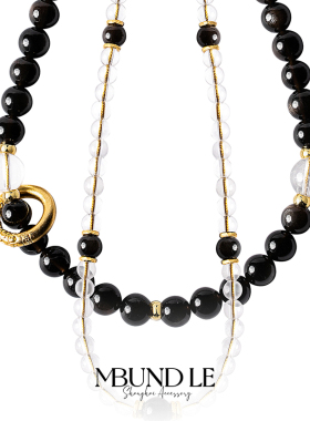 摩邦珠宝祈安朝夕-黑曜石双绳手链手机链